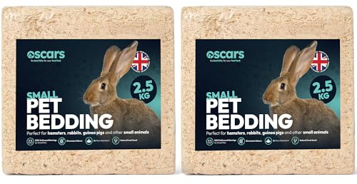 Oscars 5kg Wood Shavings Natural Small Pet Bedding - for Hamster Cage, Guinea Pig Cage, Rabbit Hutch - Soft Biodegradable Hamster Bedding, Odour Control Eco Friendly Substrate