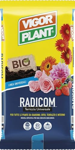 Terriccio Universale Radicom 20L | Substrato Professionale per Piante, Fiori e Orto | Alta Qualità | Ideale per Vaso e Giardino | Terriccio Pronto all’Uso