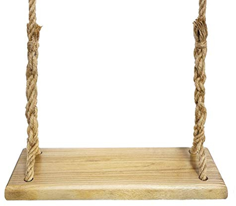 Aoneky Schaukel 60 x20 x3cm mit 3.7M Seil, Holz Brettschaukel, Tragfähigkeit: 160KG, Baumschaukel Schaukelsitz aus Natur Hoz (Paulownia Holz Runden)