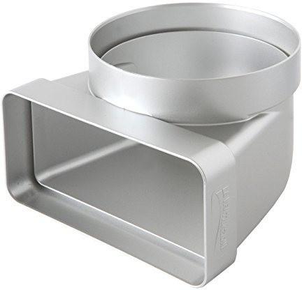 La Ventilazione CGV126AC Curva Verticale in ABS da Tubo Tondo a Rettangolare, Cromato Satinato, 100 mm - 120 x 60 mm