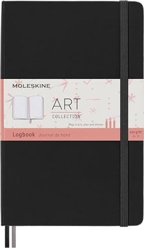 Moleskine Art Logbook, Hard Cover, Large (5 x 8.25), Dotted, Black, 160 Pages