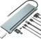 USB C Docking Station, 11 in 1 USB C Hub,Dual Monitor Type C to HDMI + VGA Adapter, Laptop Docking Station Extended Display Multiport USB 3.0 SD/TF Audio for Dell, Surface, HP, Lenovo Laptops