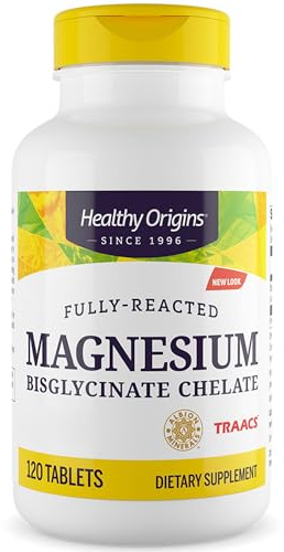 Healthy Origins, Magnesiumbisglycinat, 200mg de Magnésium, 120 Comprimés végétaliens, Végétarien, Sans Gluten, Sans Soja, Sans OGM