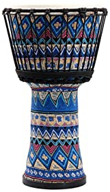 Afrikanische Trommel Bunte traditionelle professionelle afrikanische Trommel Holz Ziegenhaut Bongo Holz Musikinstrument mit gutem Klang (Color : Deep Blue)