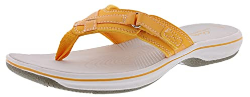 Clarks Womens Breeze Sea, Burnt Yellow, 8