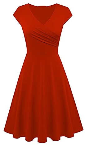 MJGkhiy Robes pour femmes d'Été Courtes Robe de Cérémonie Femmes Curvy Mousseline de soie Manches Courtes Col Rond Robe de Plage Hawaii Curvy Mode Spaghetti Robe Robe d'été Femme Coton
