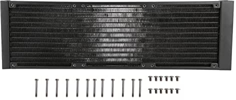 Jectse Radiatore per Computer con Raffreddamento Ad Acqua, 12 G1/4 Filettatura PC Scambiatore di Calore Dissipatore di Calore per Raffreddamento Ad Acqua (360 mm)