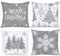 Lanpn 45 x 45 cm 4 Stück Kissenbezug Weihnachten, 45x45 cm Weihnachtsbäume Kissenbezüge Weihnachtsdeko, Grau deko Weihnachtsbäume Zierkissenbezug, Winter Kissenhülle Dekoration für Sofa Bed Couch