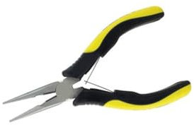 Alicate electrónico con punta redonda, precisión alta, ideal para trabajos de electrónica y reparaciones.