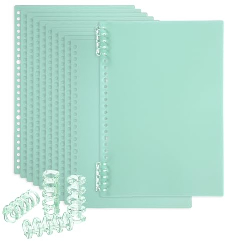 PATIKIL 12 Pack de Cubiertas de Encuadernación, B5 (10.3X7.2 Pulgadas) 22 Mil Plástico Cubiertas de Cuadernos con Peine de Encuadernación para Presentación de Informes, Verde Claro
