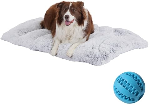 GUPPBF Large size dog mat - Dog beds - Fluffy dog bed - Machine washable - Soft and comfortable - Non-slip base - Grey-90cm×60cm×10cm