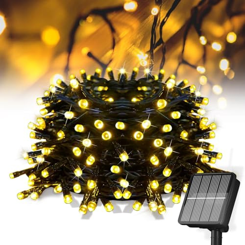 Aouplry Solar String Lights for Outside,14M/46FT 120 LED Solar Garden Lights with 8 Modes，Christmas Lights Outdoor Waterproof for Yard,Fence,Balcony,Party,Christmas Tree Decorations(Warm White)