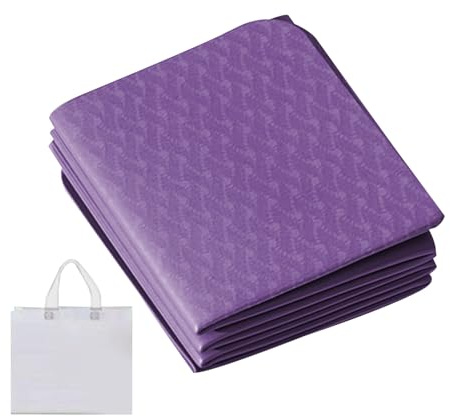Alfombra de Yoga Plegable para Viaje,Tapete de Fitness para Gimnasio de 0.6 cm de Grosor | Colchoneta Ligera de Yoga Plegable con Bolsa de Almacenamiento para Viajes Casa Exteriores Estudio Entrenamie