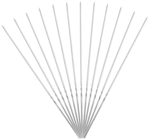 DOITOOL 20 Piezas Brochetas de Acero Inoxidable Planas y Resistentes al Calor para Barbacoa y Parrilla Reutilizables y Seguras para Carne y Verduras Actividades al Aire