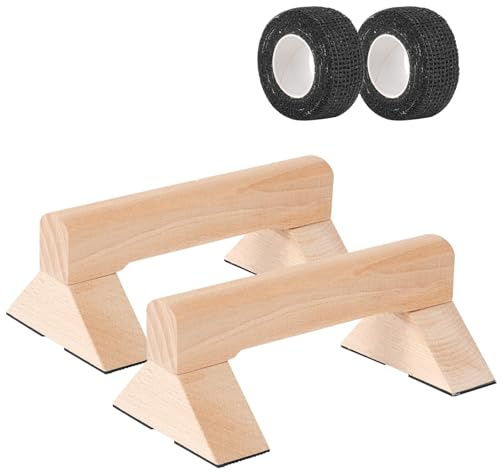 Push Up Bar, Wooden Push Up Handles for Home Strength Training, 2 PCS Wood Push Up Bars for Floor Non-Slip Base Exercise Indoor Outdoor Workout Equipment