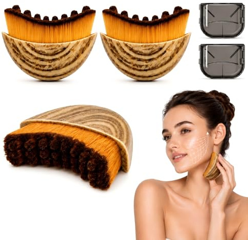 2PCS Cepillo Facial de Contorno Linfático, Masajeador de Drenaje Linfático, Cepillo Facial en Seco, Lymphatic Contour Face Brush, Reducción de Hinchazón, Aliviar la Fatiga, escultura de barbilla