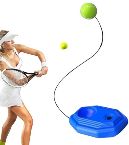 Set de rebondisseur d'entraînement Tennis - Fibre synthétique 20 x 21 x 5 cm | Entraîneur de tennis avec retour automatique avec base pondérée, pratique en solitaire, entraînement de swing | patio