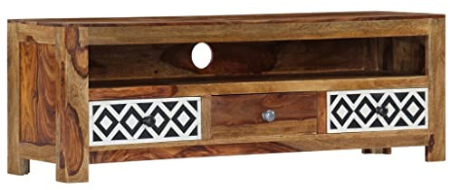 vidaXL Akazieholz Massiv TV Schrank mit 3 Schubladen TV Möbel Board Lowboard Fernsehschrank Fernsehtisch Sideboard HiFi-Schrank 120x30x40cm