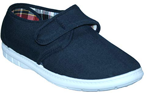 Mens Wider Fitting Casual Holiday Beach Walking Canvas Pump Trainers Deck Shoes Loafer Size 7-12 (Kevin Navy, UK Footwear Size System, Adult, Men, Numeric, Medium, 9)