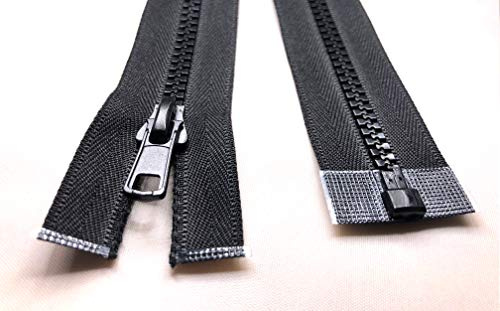 ADS Zipper #5 Black Chunky Open-End Molded Plastic Zip – 24.5 inch / 62 cm – 1 pc