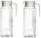 Set of 2 Slim Glass Fridge Jug 1L Capacity Narrow Door Jug Easy Pour Non Spill Ideal for Milk Water Juice