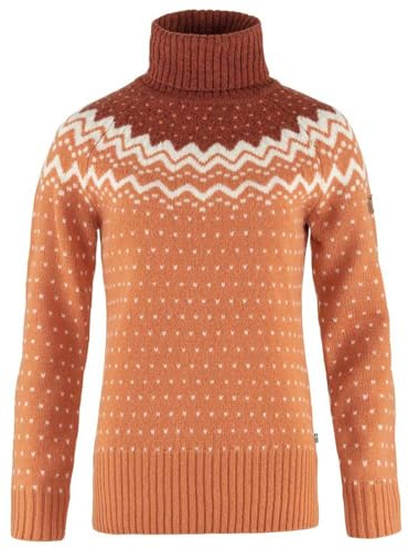 Fjallraven 84792-242-215 Övik Knit Roller Neck W/Övik Knit Roller Neck W Sweatshirt Women's Desert Brown-Autumn Leaf Size XL