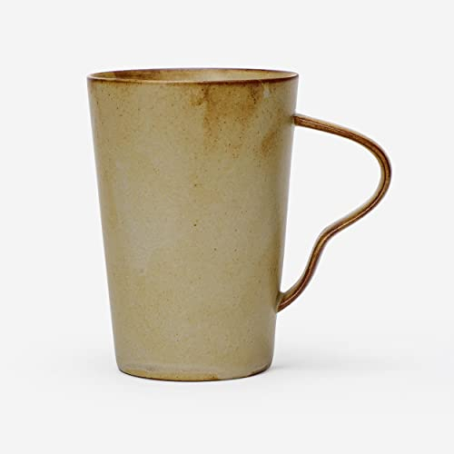 globe faith Tasse à café en céramique faite à la main, tasse à thé en poterie pour la maison et le bureau, avec prise en main facile, jaune gingembre mat, 255 ml