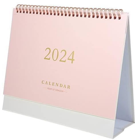 TOYANDONA Tischkalender 2023–2024 Aufklappbarer Monatlicher Tischkalender (10 X 8 2) Von Juli 2023 Bis Dezember 2024 Standkalender Für Akademisches Jahr Mit Doppeldrahtbindung Rosa