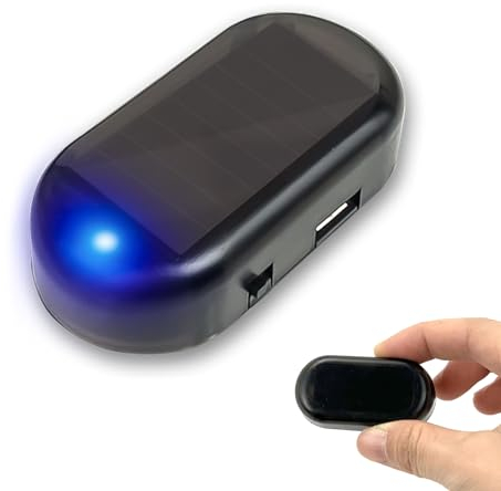 LED Antifurto Luci di Segnalazione - Sistema Solare di Sicurezza con Allarme a Lampeggiante LED per Auto (Blu)