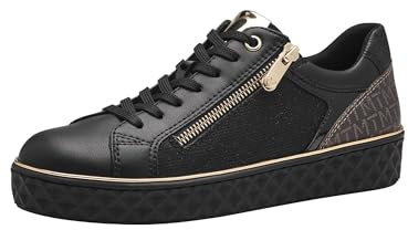 MARCO TOZZI Sneaker da Donna Piatte e vegane per Il Tempo Libero Color Nero (Black Comb) 38 EU