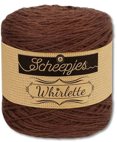 Frida's Ullhus Scheepjes 100 g Whirlette 100 % bomullsblandningsgarn, stickning, virkning, ull, garn 44 färger (863 | Chocolate)