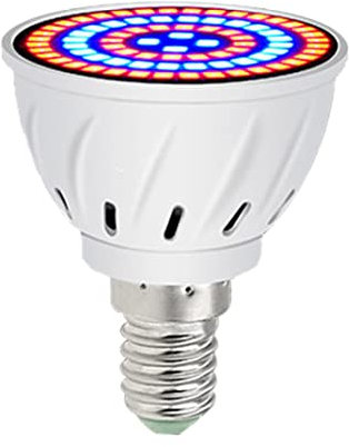 Veesper Bombilla LED de Espectro Para Cultivo de Plantas 48 ​​LED PláStico Para Interiores 220V Luz de Crecimiento de Plantas E14 Luces de Cultivo Para Plantas de Interior