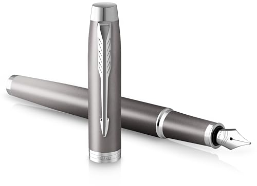 PARKER IM Writing Rituals Füller, grünes graues Gehäuse mit Farbverlauf, Chrom-Zierteile, Füllfederhalter mit Feiner Feder, blaue Tinte, Geschenkbox