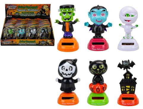 VFM e-Store - Halloween Solar Wobbler Decoration 1 Piece Mystery Bag Trick Or Treat Spooky Halloween Parties, Creepy, Fright, Costume, Fancy Dess Accessories and Props - Multicolour