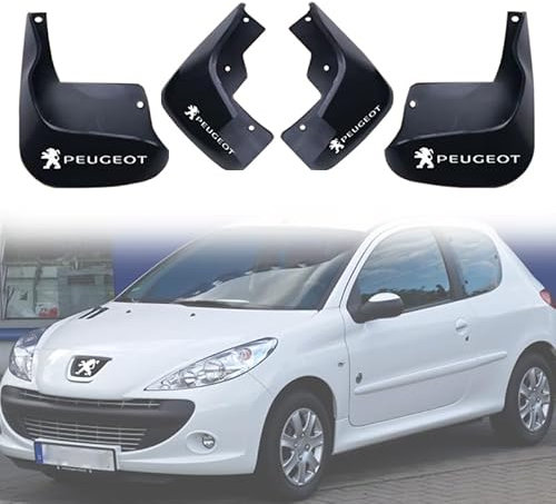 Car Mud Flaps for Peugeot 308 CC 2009-2015,with Emblems Logo Car Fenders Splash Guard Tire Mudflaps Fender Mudflaps Splashproof Waterproof Resistance Car Accessories