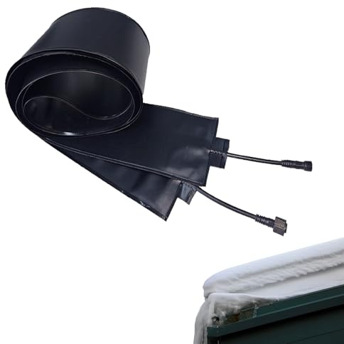 Electric Snow Melting Mats for Roof and Gutters, 50℃/122℉ Electric Heating Mat Outdoors, PVC Flexible Snow Melting Mats for Ice Dam, Waterproof and Moisture-Proof, Heated Roof Cable(500cm/16.4ft)