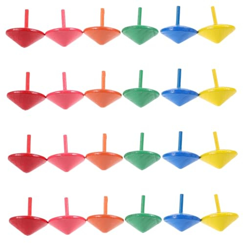 FUNNETOYU 25 Pièces Toupie Bois Jouet Montessori Décompression pour Garçon et Filles et Adultes Dessin Animé pour Jeux Éducatifs et Anti-Stress