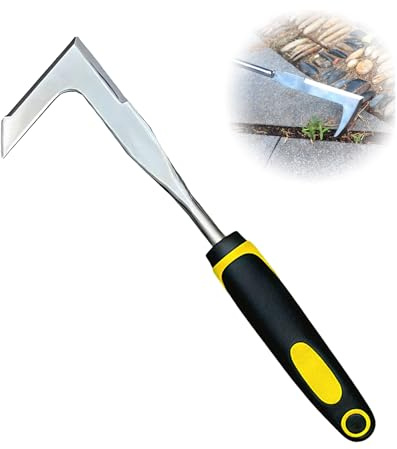 Eidoct Stainless Steel Crack Weeder Tool - Pavement Weed Remover for Narrow Gaps & Brick Joints | Hand Weeding Tool for Patio, Garden, Moss & Root Removal (Lawn Edger & Pavement Cleaner)