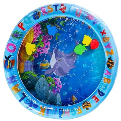 Alfombra de juegos de agua enriquecida sensorialmente para recién nacidos hasta 12 meses, diseño inflado sencillo y construcción de fugas, esterilla de actividad para bebés