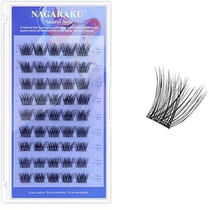 NAGARAKU självhäftande ögonfranskluster 45 stycken gör-det-själv volym utseende utan lim och borttagare återanvändbar enstegs användning mjuka tunna lash kluster naturliga ögonmakeup 0,07 mm C 10/11 | 9 rader med vardagliga storlekar för mindre avfall pris prestanda utan lim och borttagningsmedel återanvändbart tunt band