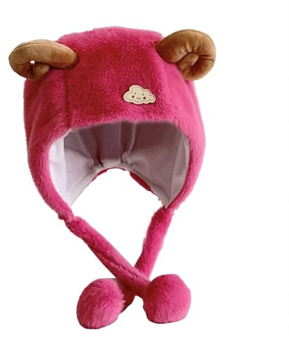 Cuwtheugwg 3 En 1 Bonnet Enfant Fille Garcon Hiver Tricoté Tour De Cou Chaud Bébé Gants Ensemble Echarpe Cache Polaire Sous Casque 7 Ans Accessoires Set Pour Enfants (Rose vif,0-3 ans)