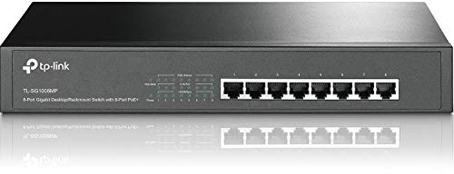 TP-Link 8 Port Gigabit PoE Switch | 8 PoE+ Ports @126W | Plug & Play | Limited Lifetime Protection | Desktop/ Rackmount | Prioritized Power Supply | Sturdy Metal | Shielded Ports (TL-SG1008MP)