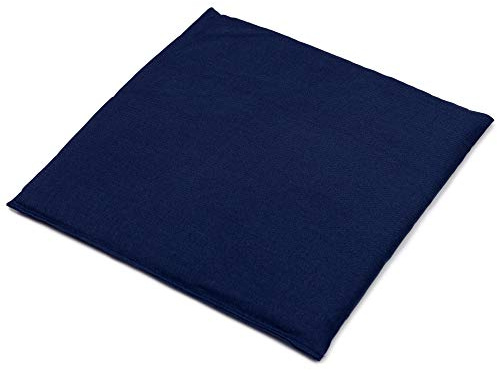 Cojín de semillas de uva, 24 x 24 cm, color azul oscuro, pequeño cojín de granos como cojín térmico y compresa fría