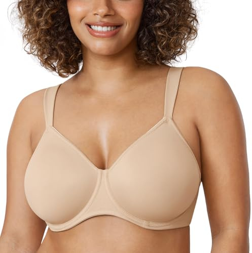 DELIMIRA Minimizer-behåar i plusstorlek för kvinnor Beige 80B
