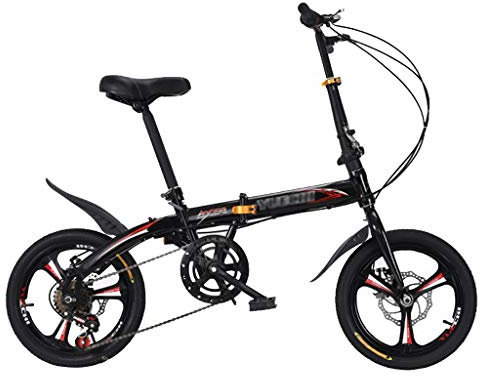 ZDXC Fahrräder 16 Zoll Damen, Leichtes Kleines Tragbares Mini-Fahrrad Erwachsene Student Folding 6-Gang-Fahrrad Männliches und Weibliches Fahrrad City-Fahrrad
