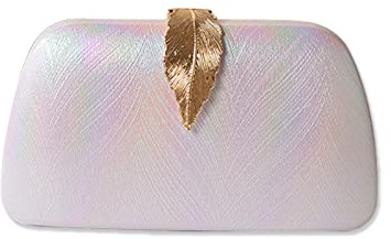 CORIOS Bolsa de Noche para Mujer Bolso de Fiesta Bolsa de Cadena Bolso de Mano Elegante Bolso de Hombro Bolso Bandolera para Fiesta de Graduación Banquete Boda Blanco