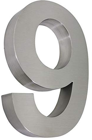 3D Hausnummer Edelstahl - wetterfest & pflegeleicht - silber - 20cm hoch - Außenbereich geeignet - mit Montagematerial - gebürstet - Arial (9)