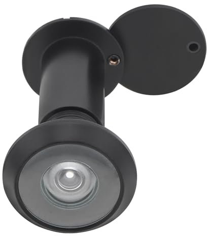 HOJLKLD Judas de Porte, Laiton Judas à 200 degrés, Diamètre de tuyau de 16 mm pour portes de 35 à 55 mm (Noir)