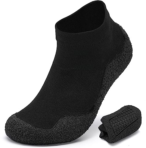 LUSWIN Men Sock Shoes Slipper Socks,Grip Socks Hiking Water Shoes Barefoot Shoes for Men Outdoor Walking Exercises Lightweight Comfortable Black