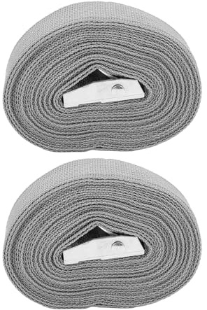 Tie Down Straps, 2pcs Heavy Duty Zinc Alloy Adjustable Ratchet Lashing Straps Cam Buckle Tensioning Belts for Truck Car Motorcycle Luggage Cargo, Grey(4m)
